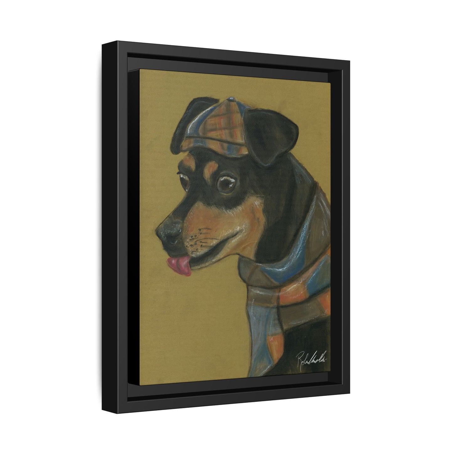 Small Chihuahua Dog in Hat Framed Wall Art