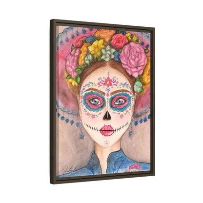 Day of the Dead Skull Woman Framed Wall Art
