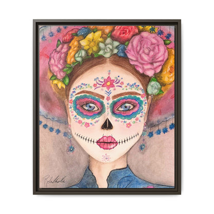 Day of the Dead Skull Woman Framed Wall Art