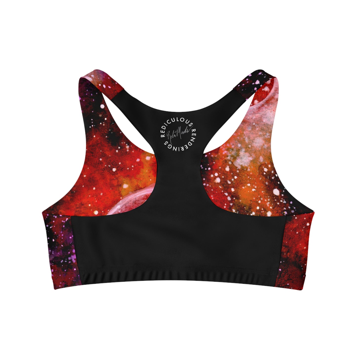 Orange Moons Galaxy Seamless Sports Bra (AOP)