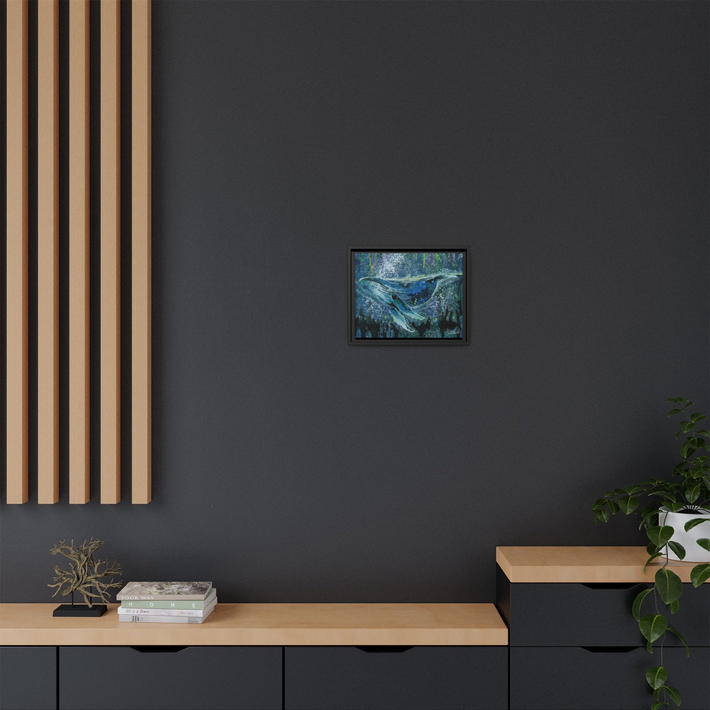 Watercolor Whale Framed Wall Art