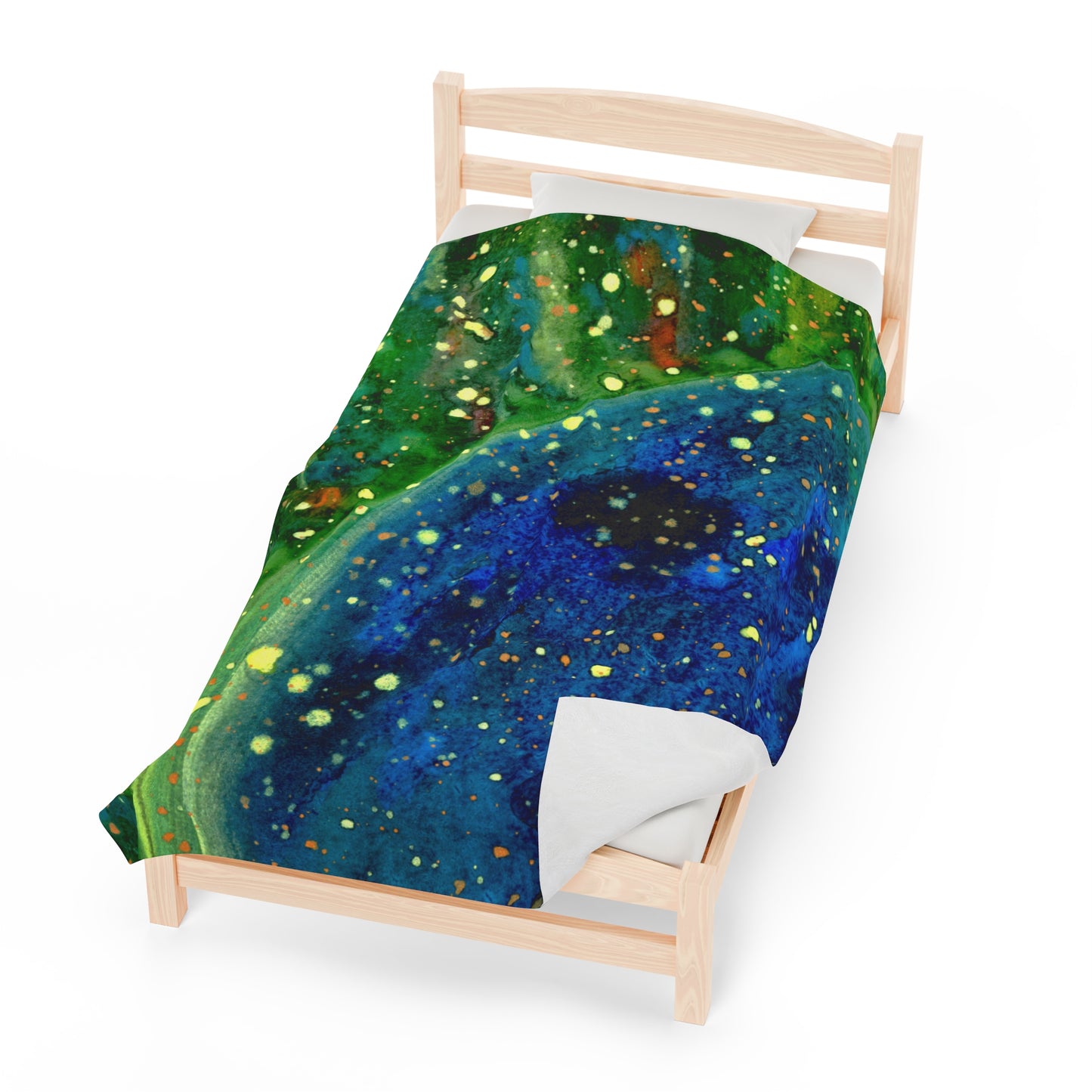 Blue Planet Galaxy Velveteen Plush Blanket