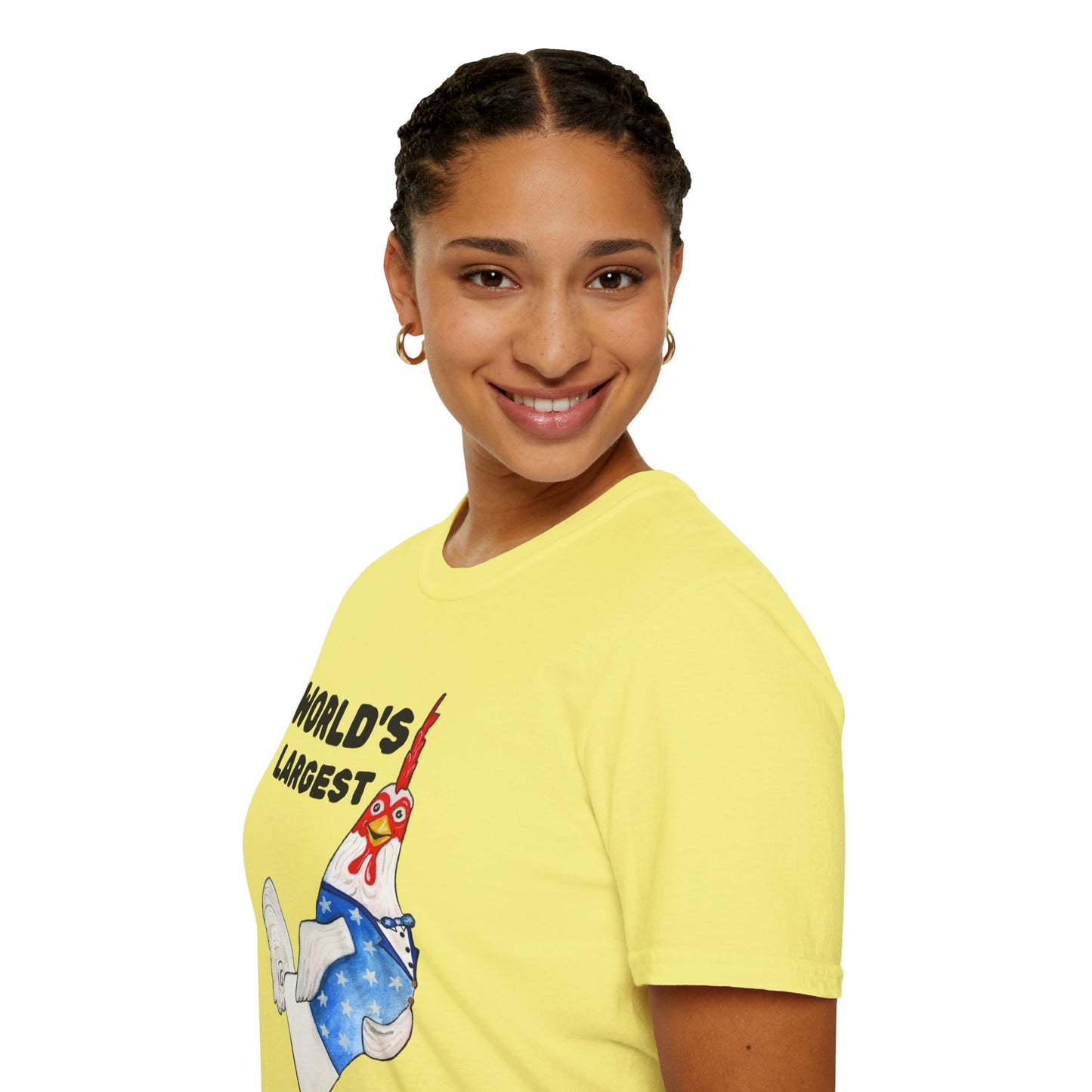 World's Largest Chicken T-Shirt — Funny Patriotic Rooster Tee