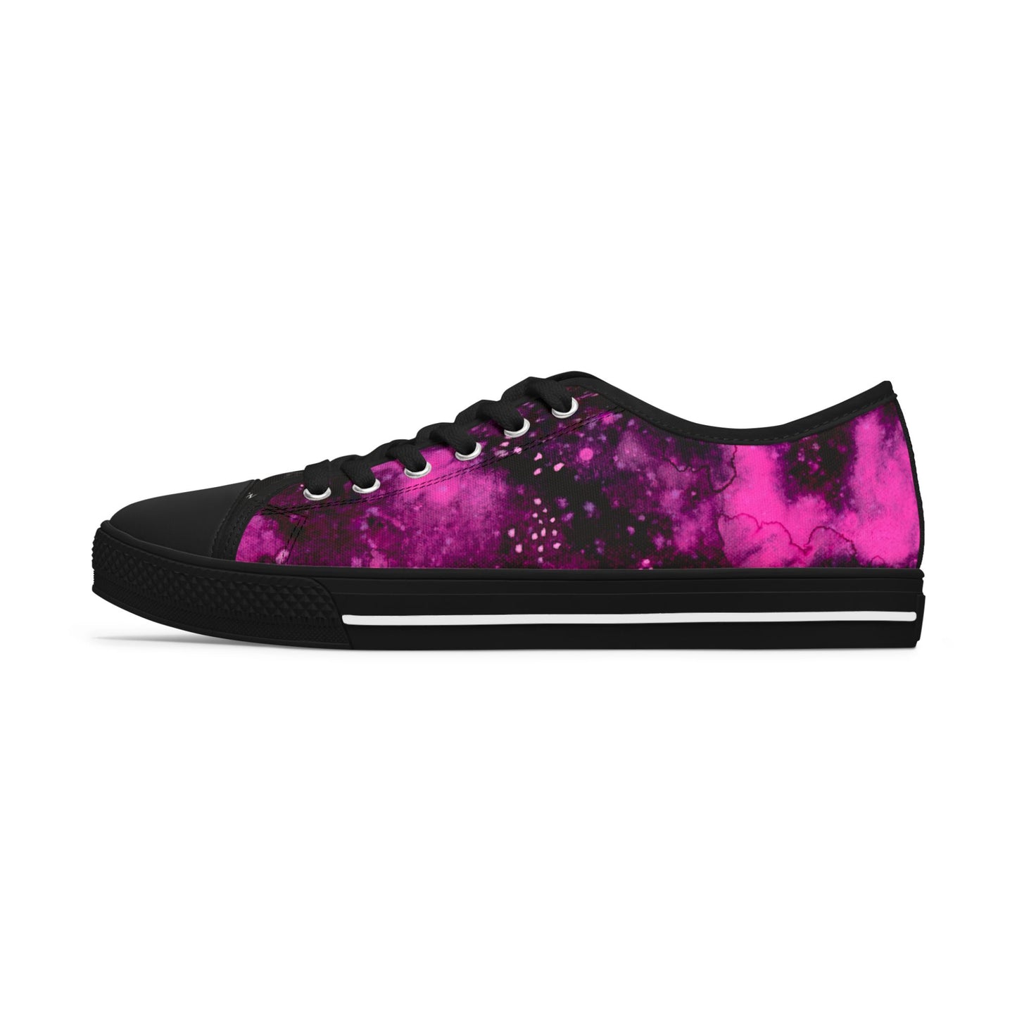 Pink Galaxy Low Top Sneakers — Women's Cosmic Tie-Dye Casual Shoes