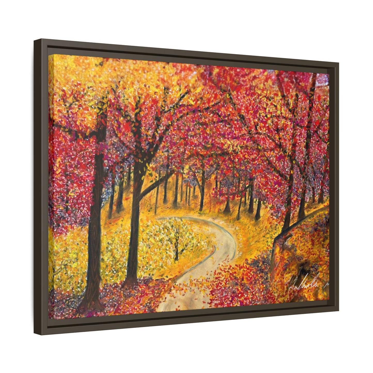 Vibrant Fall Forest Framed Wall Art