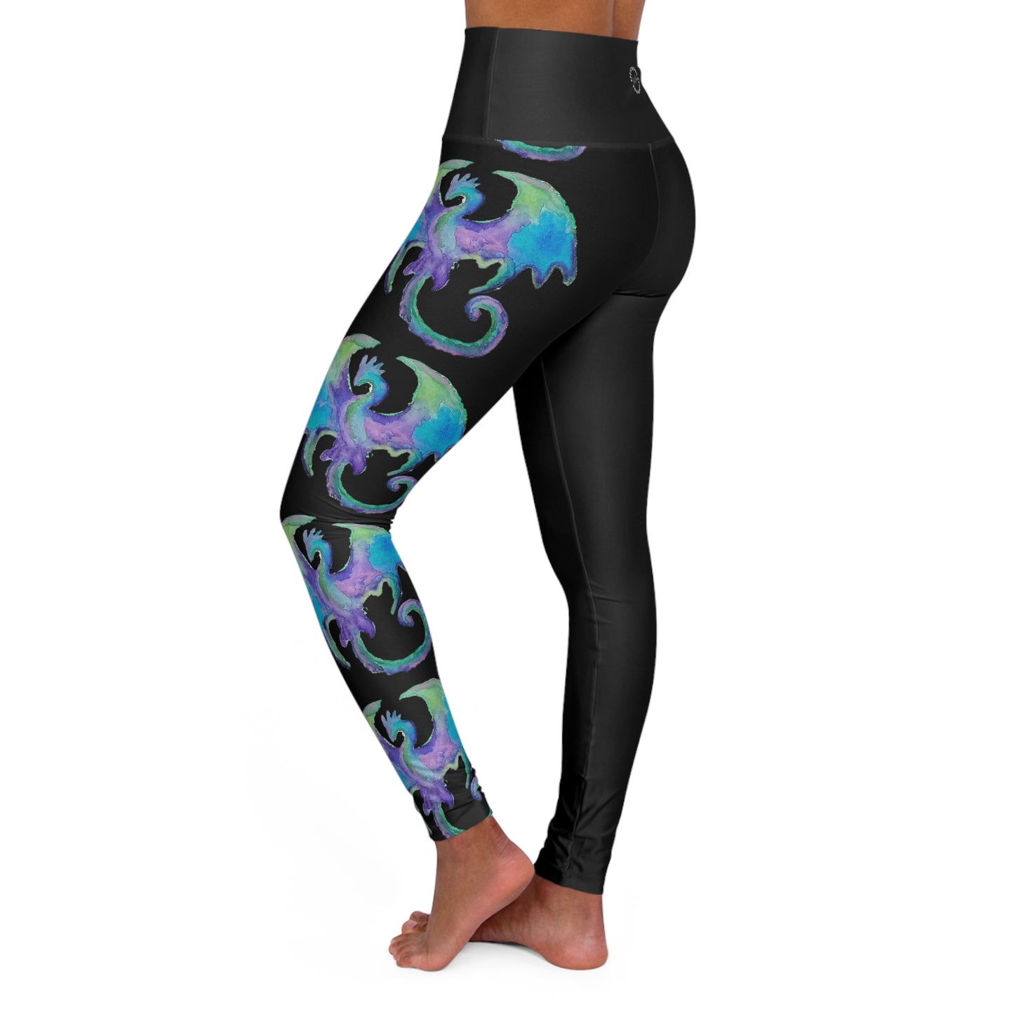 Water Dragon High Waisted Yoga Leggings (AOP)