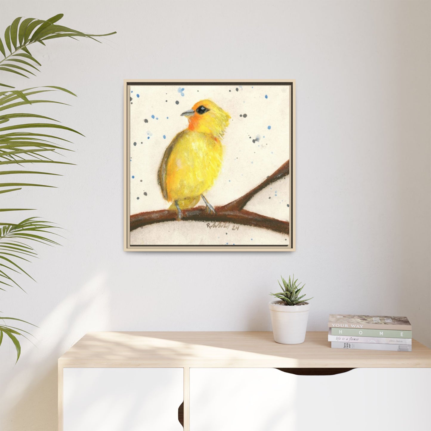 Yellow Canary Bird Framed Wall Art