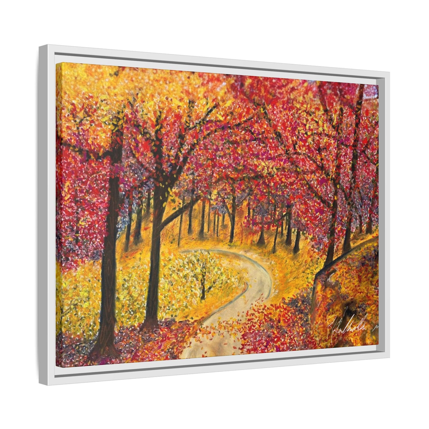 Vibrant Fall Forest Framed Wall Art