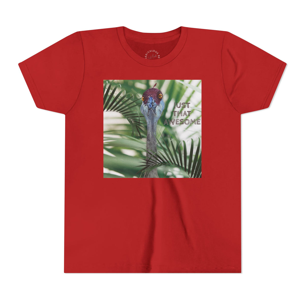 Youth Tee — 'Just That Person' Tropical Bird Graphic