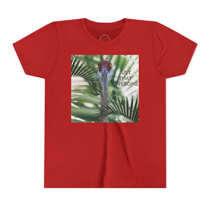 Youth Tee — 'Just That Person' Tropical Bird Graphic