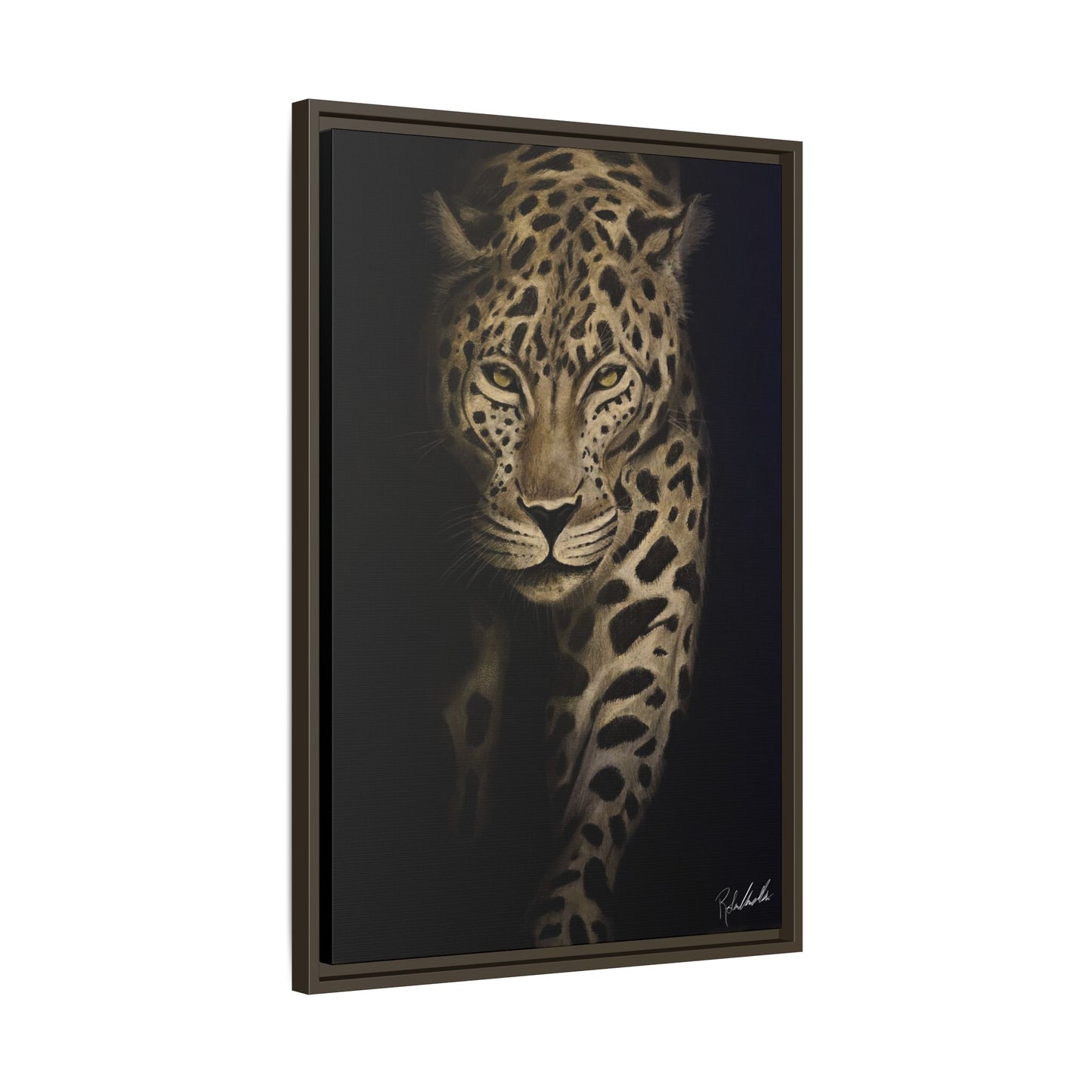 Leopard at Night Framed Wall Art