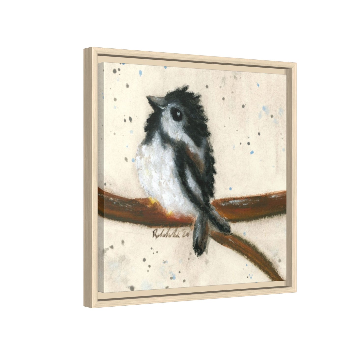 Black Finch Bird Framed Wall Art