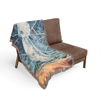 Stained Glass Manatee Woven Blanket — Colorful Artful Throw