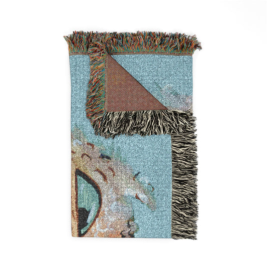 Woven Blanket — Colorful Whimsical Owl Throw Blanket