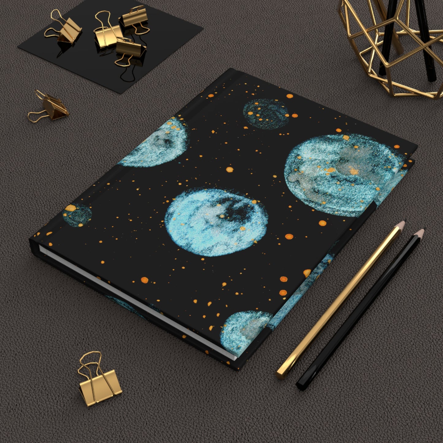 Little Blue Planets Galaxy Hardcover Journal Matte 150 Pages, Printed Cover