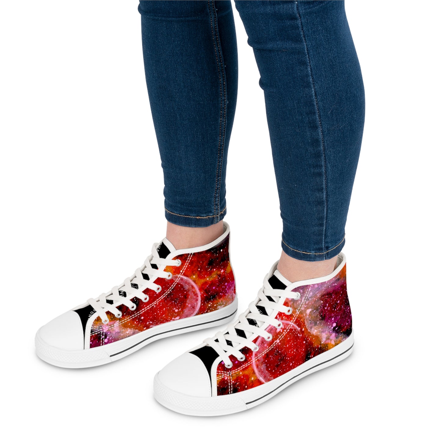 Orange Moons Galaxy Unisex Classic High Top Sneakers