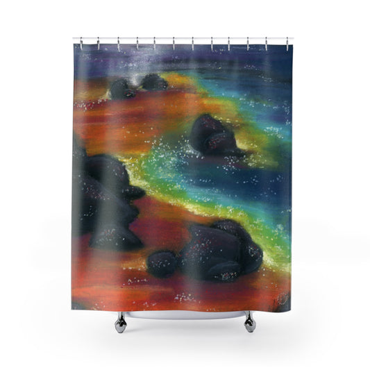 Night Beach Shower Curtain