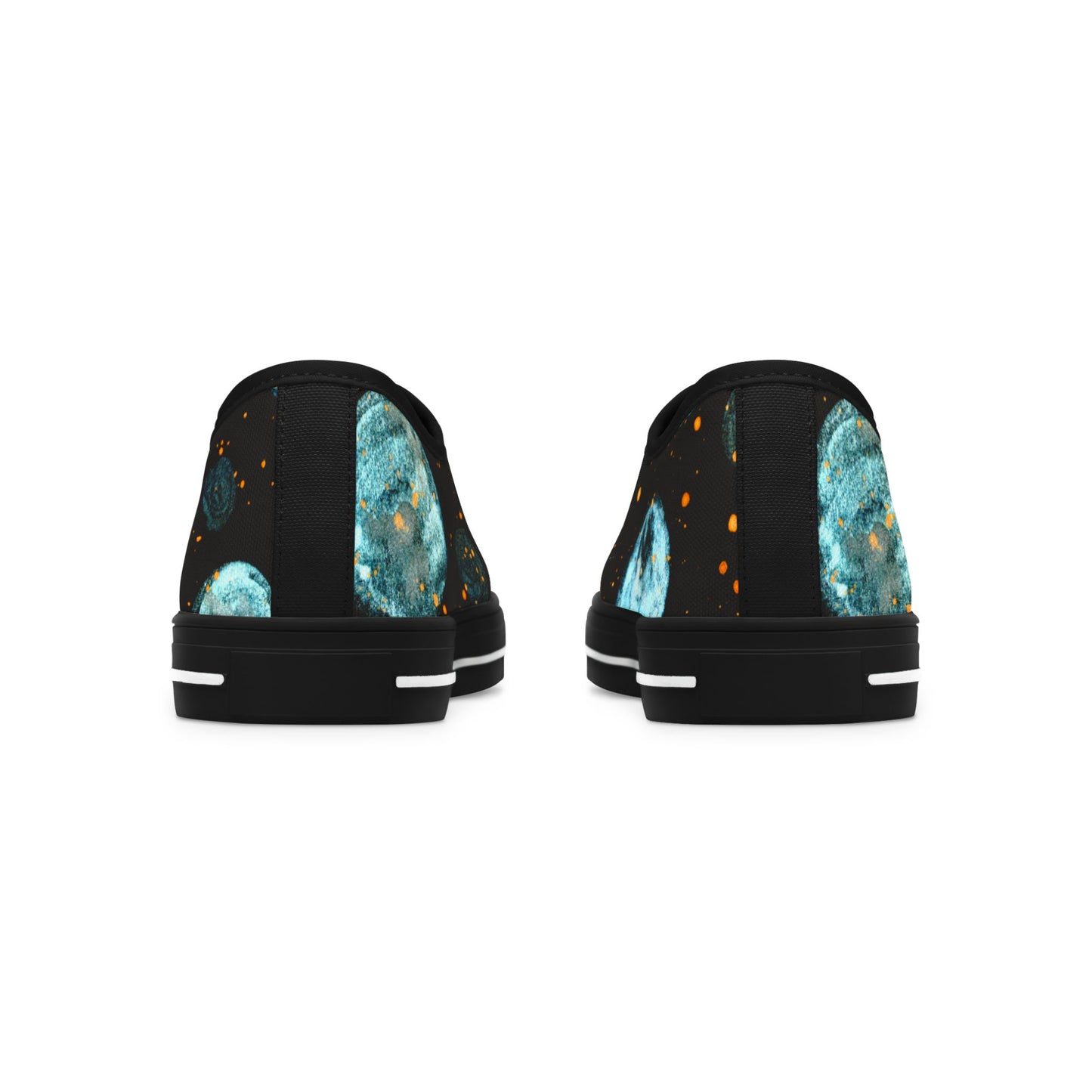 Planetary Watercolor Low Top Sneakers — Women's Celestial Canvas Shoes
