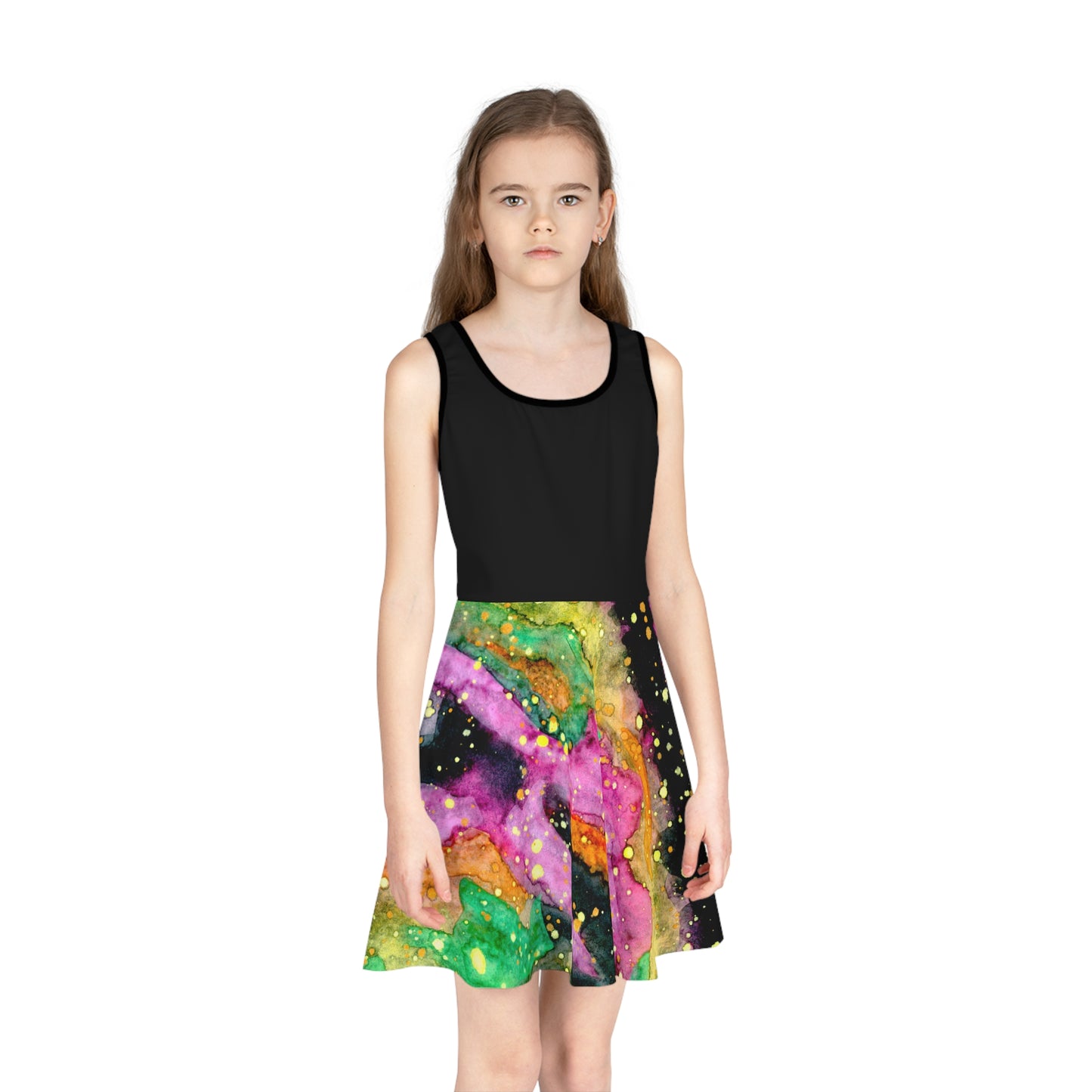 Neon Galaxy Girls' Sleeveless Sundress (AOP)