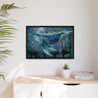 Watercolor Whale Framed Wall Art