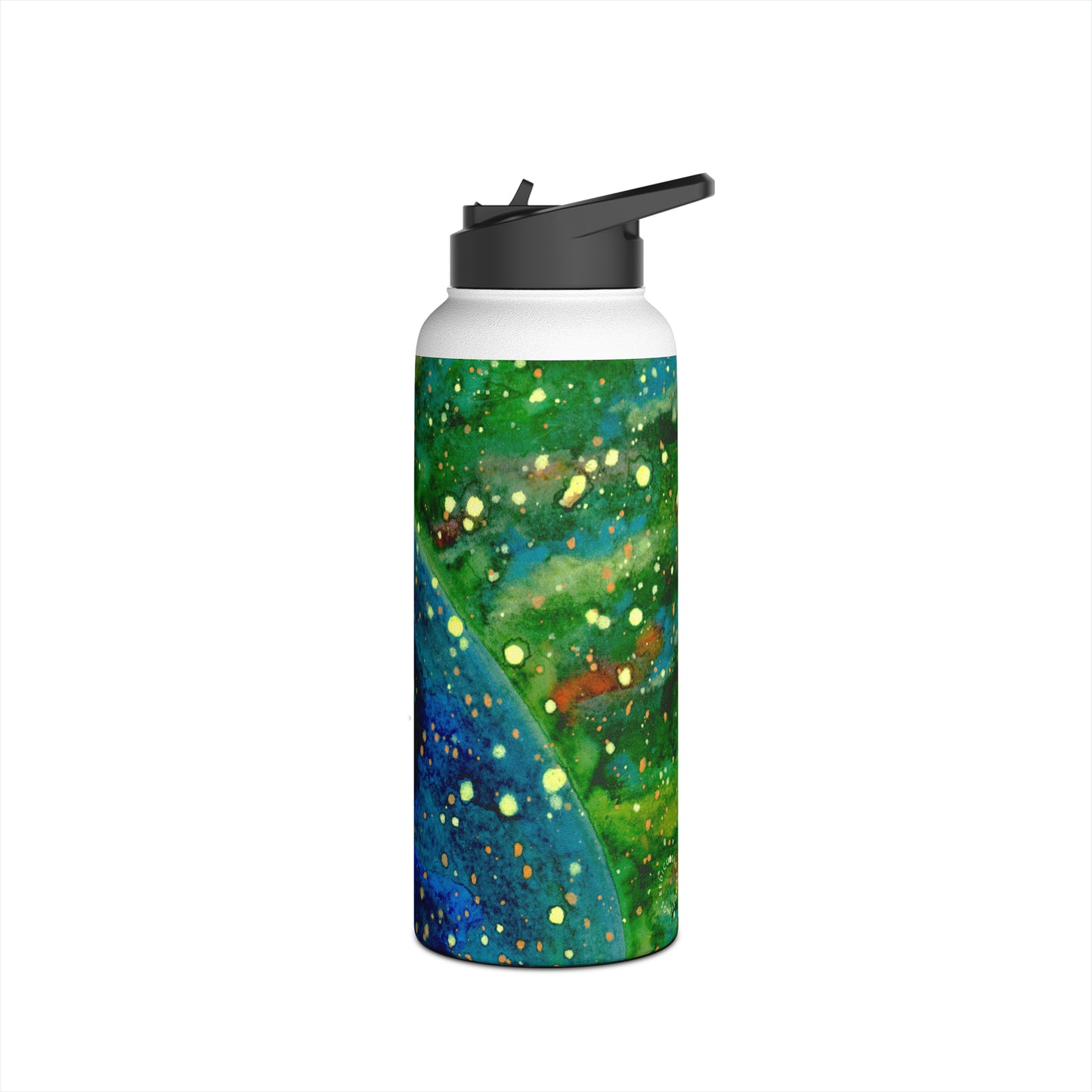 Blue Planet Galaxy Stainless Steel Water Bottle, Standard Lid