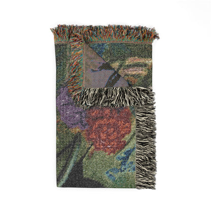 Gothic Raven & Doctor Woven Blanket — Halloween Death Mask Throw