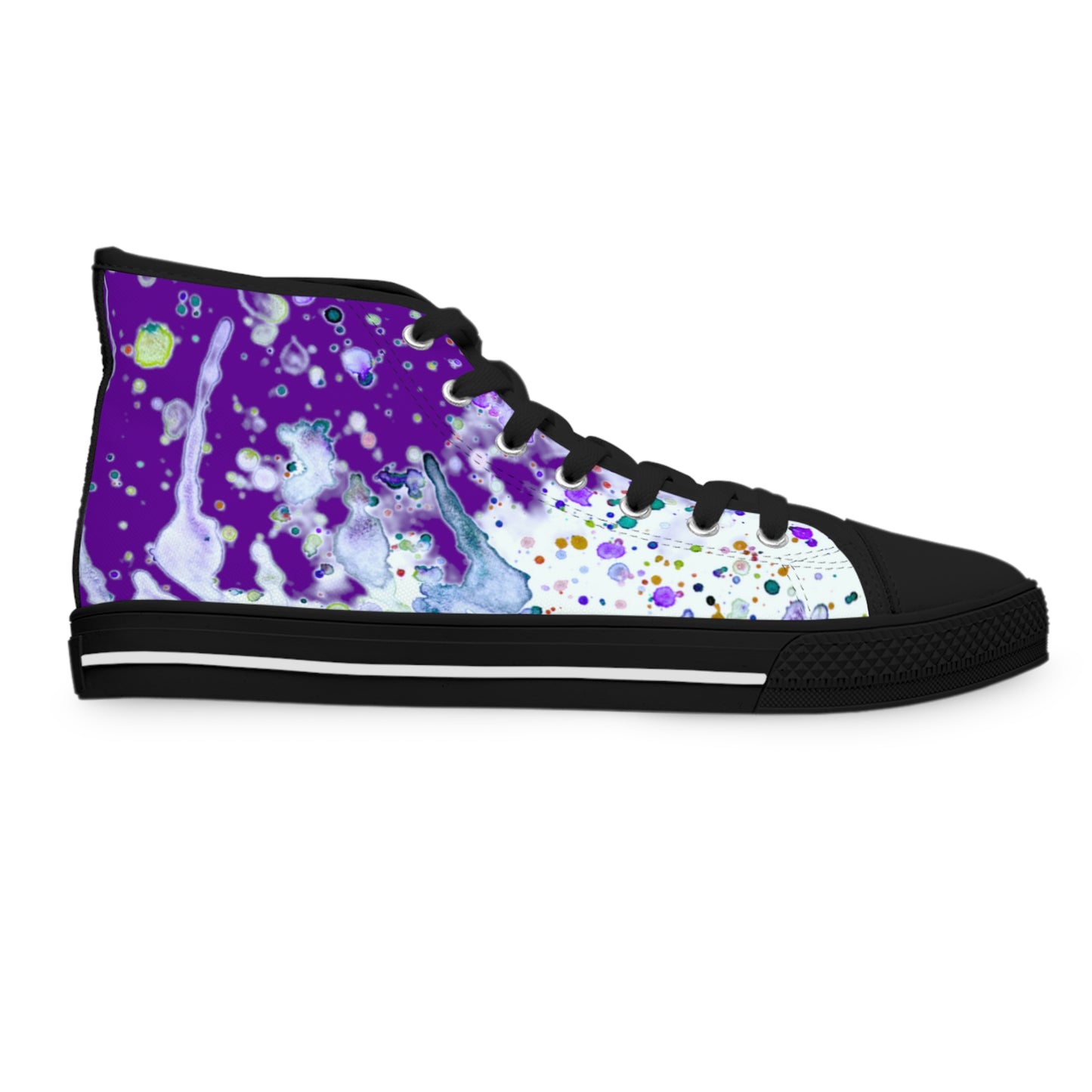 Purple Color Splash Unisex Classic High Top Sneakers