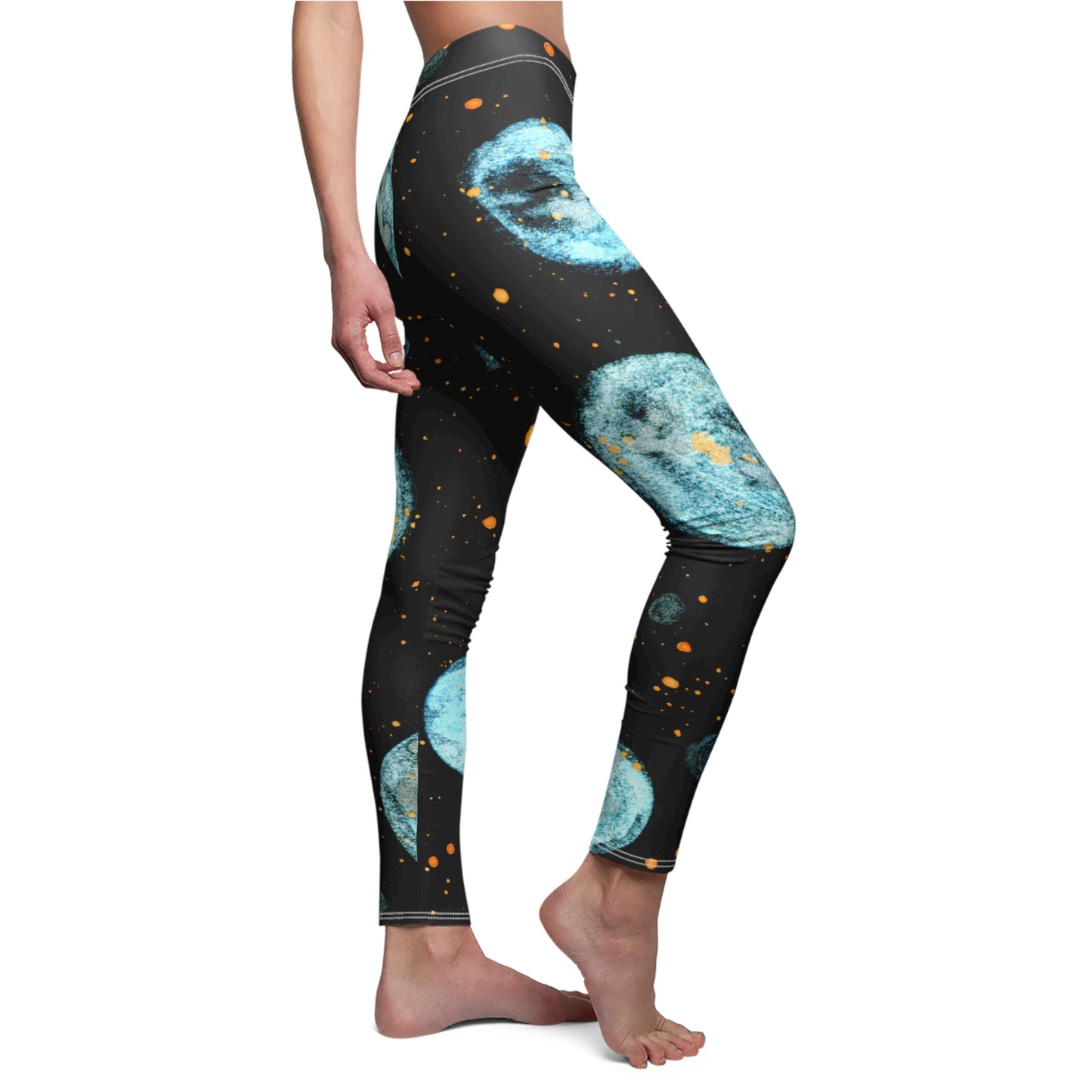 Little Blue Planets Galaxy Women's Cut & Sew Casual Leggings (AOP)