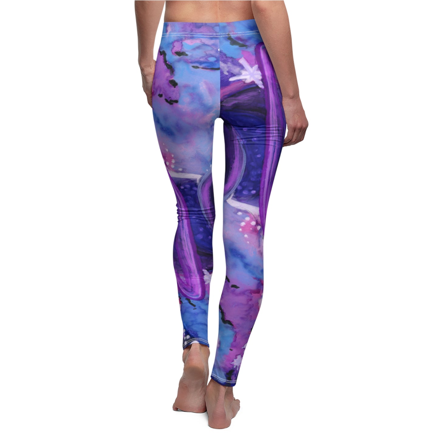 Purple Galaxy Women's Cut & Sew Casual Leggings (AOP)