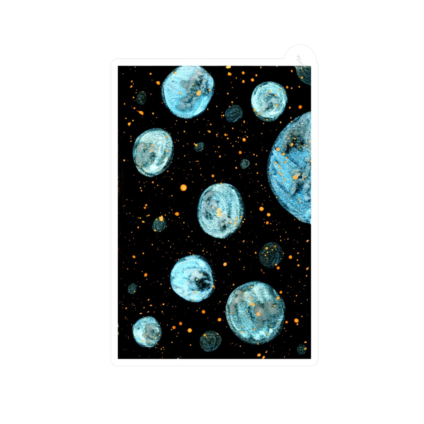 Little Blue Planets Galaxy Kiss-Cut Vinyl Decals Water, Scratch & UV-Resistant Satin Finish Vinyl Sticker with Removable Adhesive