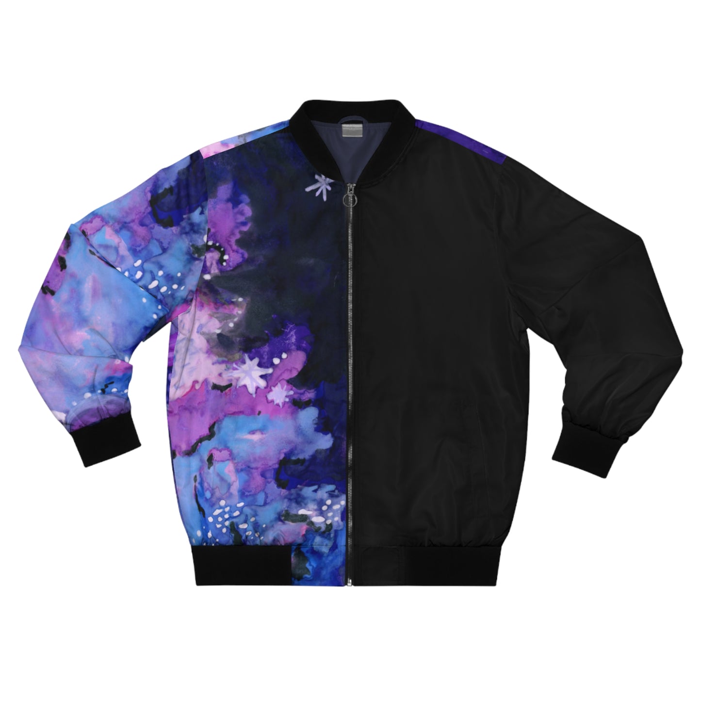 Galaxy Nebula Bomber Jacket - Purple Space Planet AOP