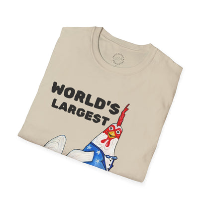 World's Largest Chicken T-Shirt — Funny Patriotic Rooster Tee