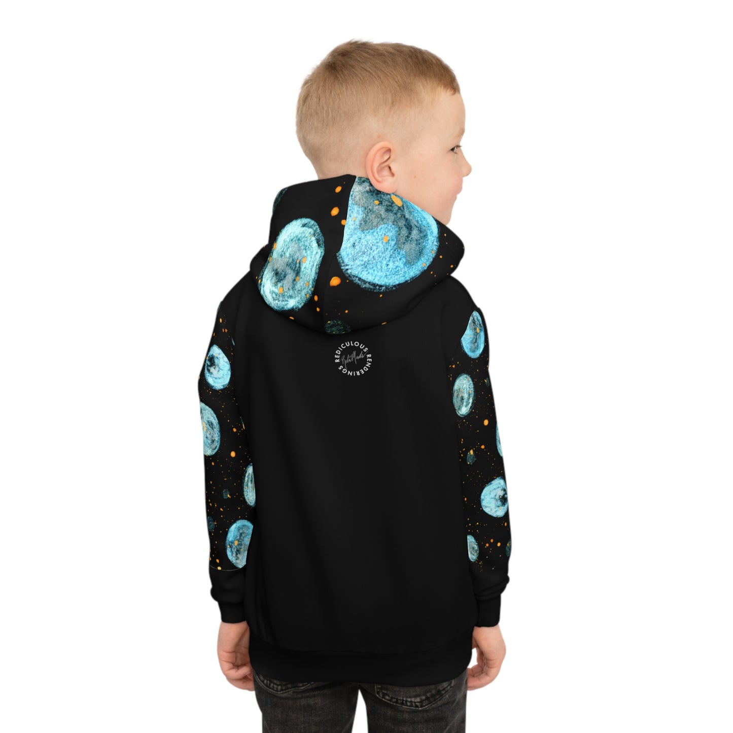 Little Blue Planets Galaxy Children's Hoodie (AOP)