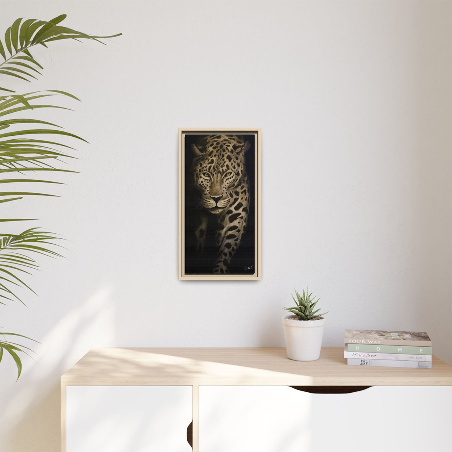 Leopard at Night Framed Wall Art