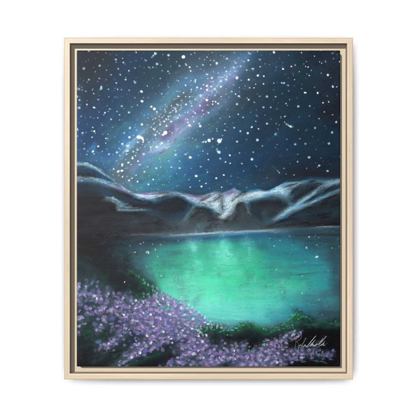 Night Sky over Spring Lake Framed Wall Art
