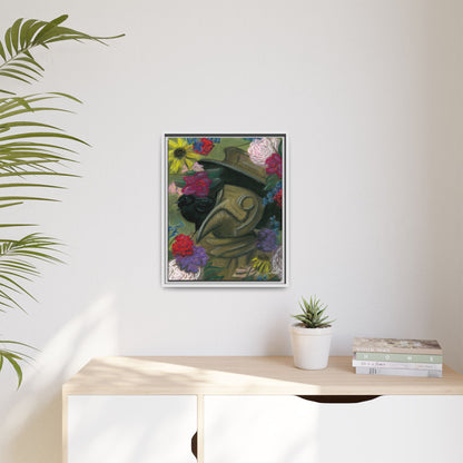 Plague Doctor and Raven Framed Wall Art