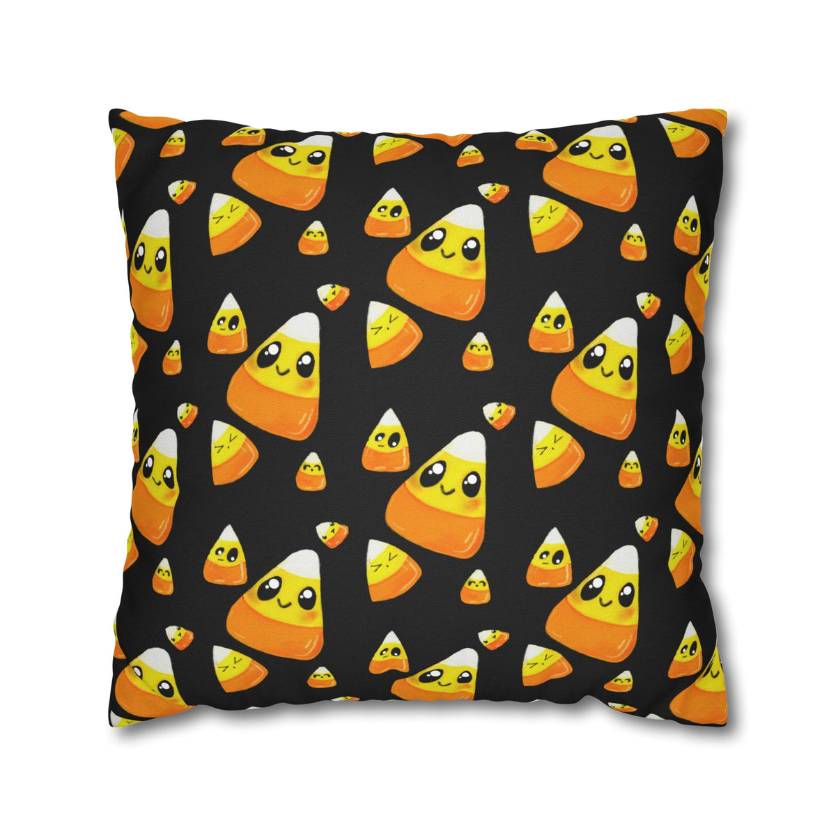 Cute Candy Corn Pattern Pillowcase — Halloween Decorative Throw Pillow Cover