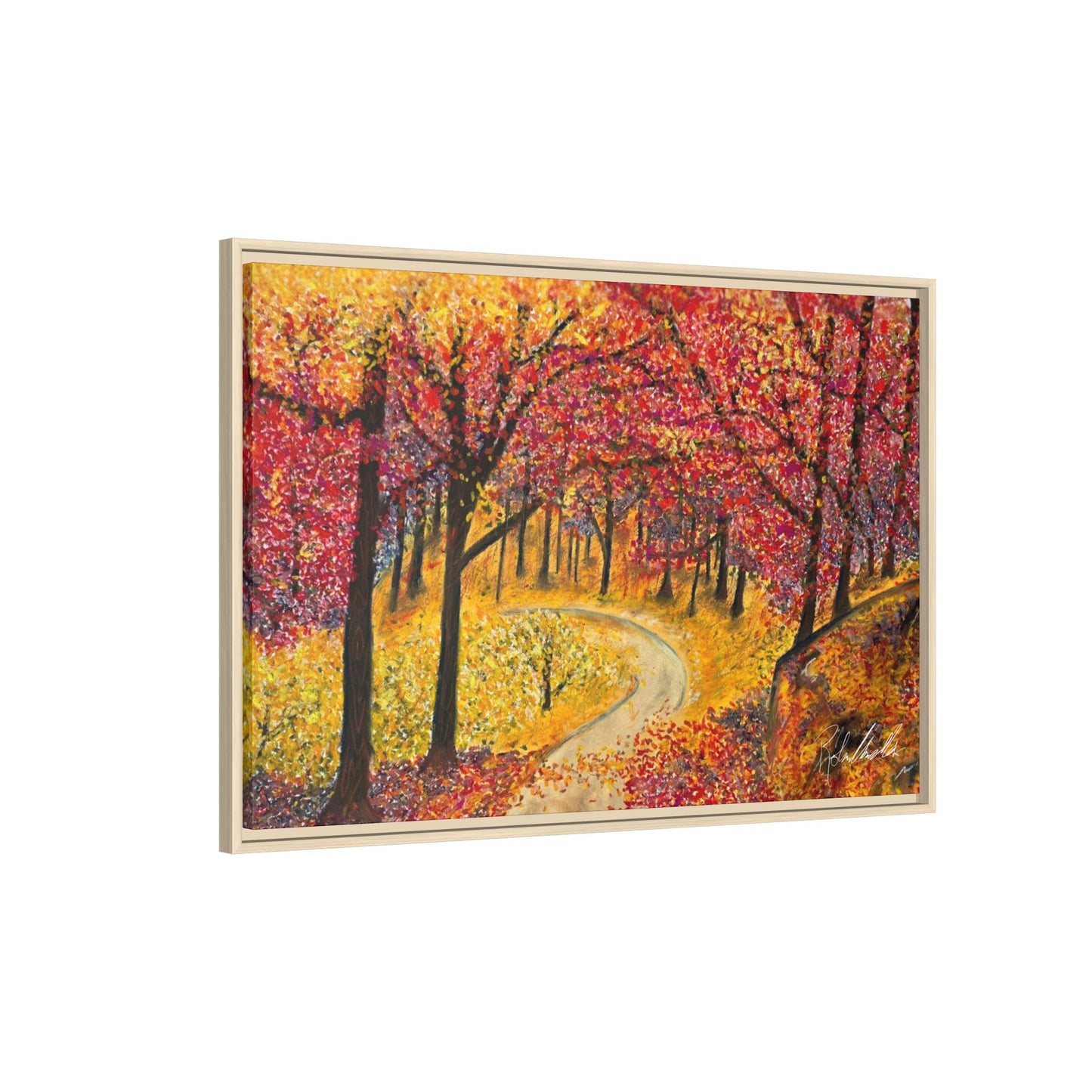 Vibrant Fall Forest Framed Wall Art