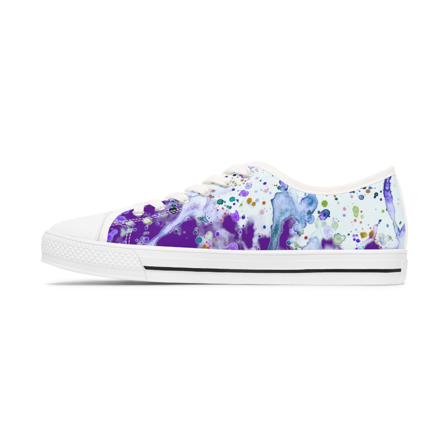 Purple Color Splash Unisex Classic Low Top Sneakers