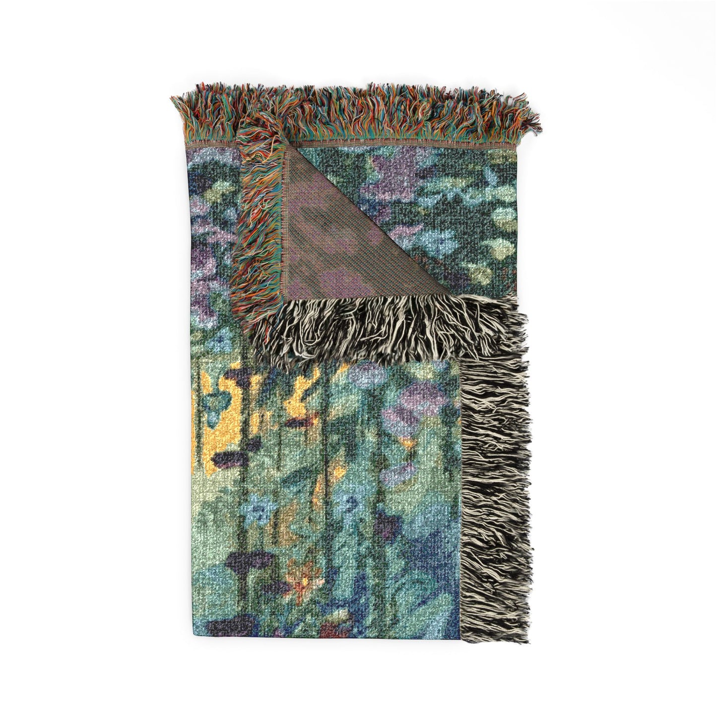 Starry Forest Woven Blanket — Cozy Moonlit Camping Throw