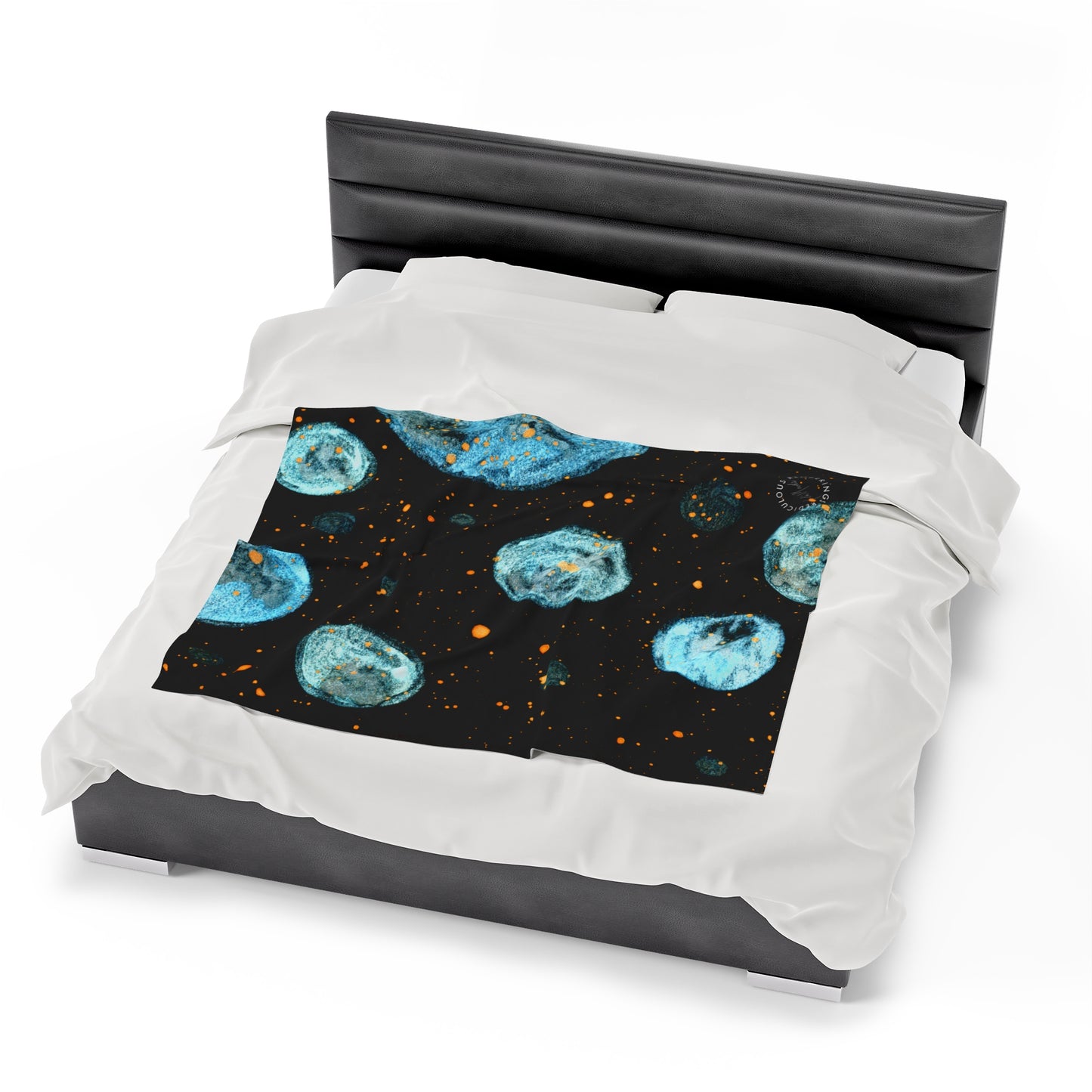 Little Blue Planets Galaxy Velveteen Plush Blanket