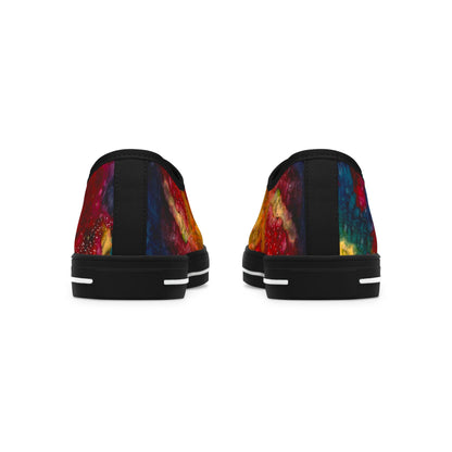 Low Top Sneakers — Vibrant Abstract Watercolor Print for Women
