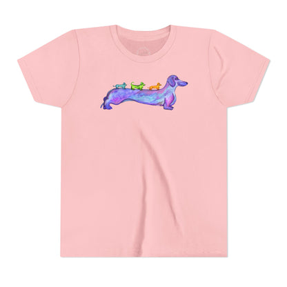 Dachshund Rainbow Crew Youth Tee