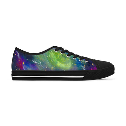 Women's Galaxy Art Low Top Sneakers — Colorful Nebula Canvas Shoes