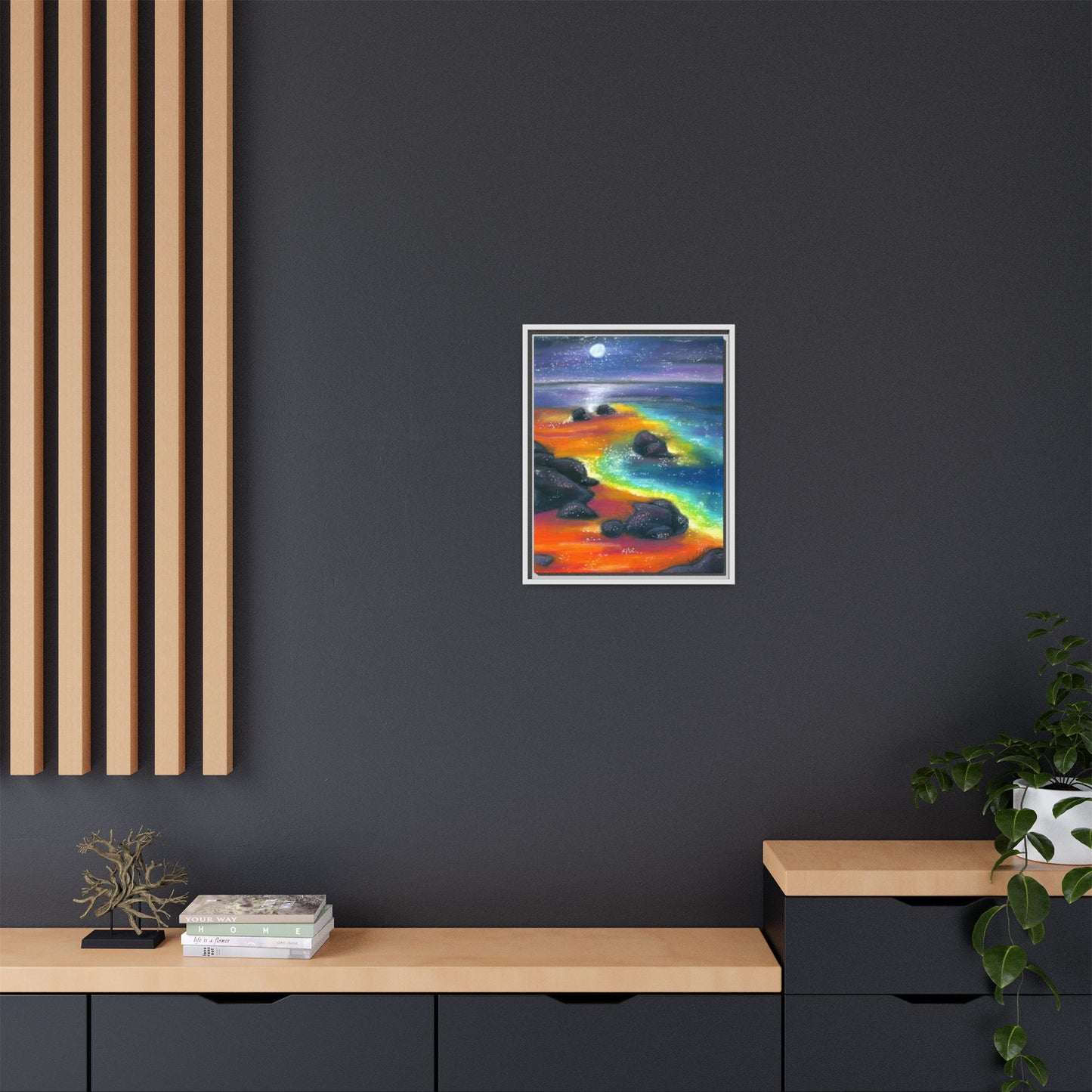Beach at Night Frame Wall Art