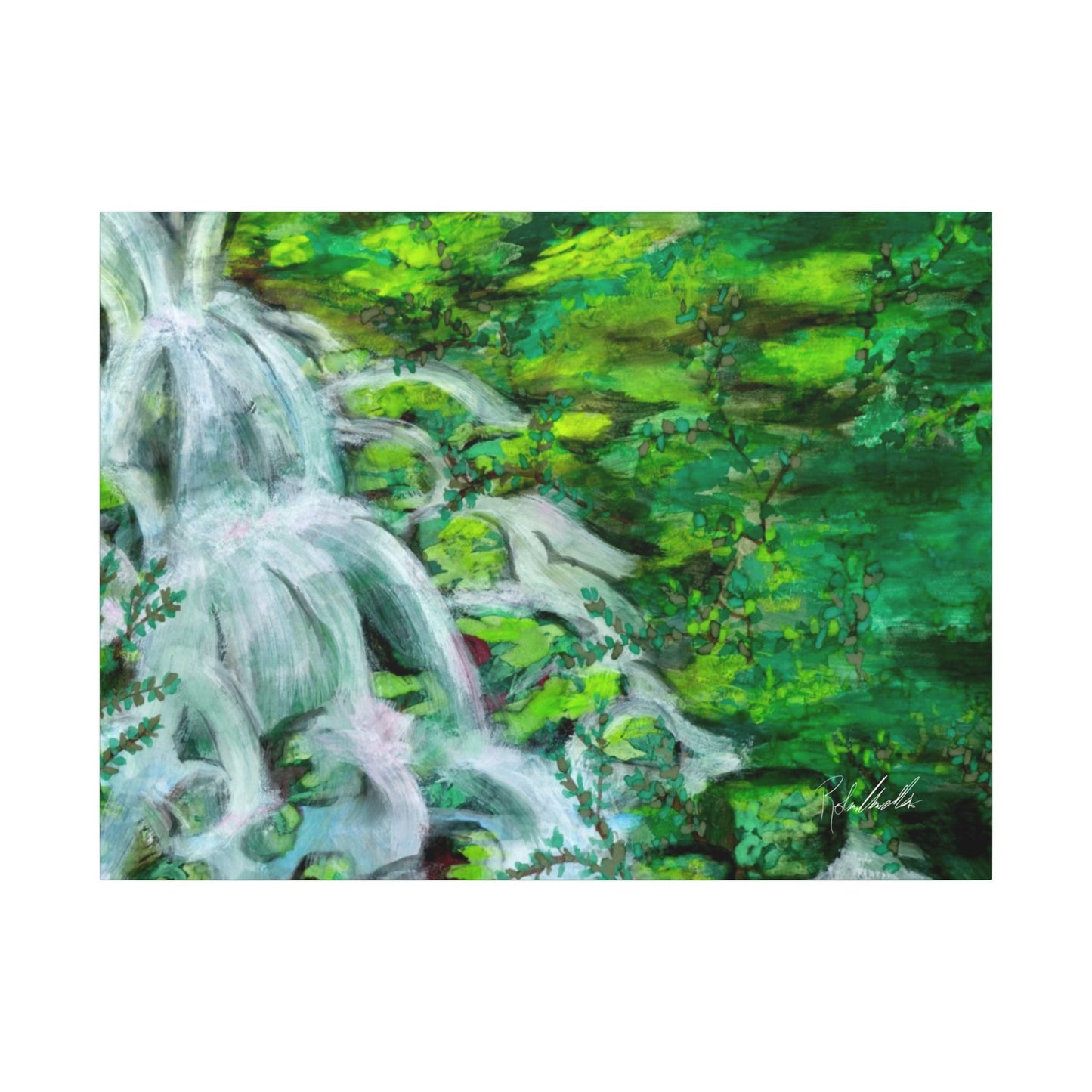 Mossy Waterfall Canvas Gallery Wrap