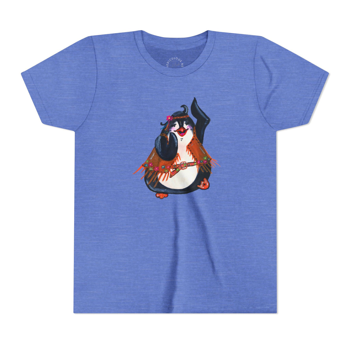 Kids Dancing Penguin Tee — Cute 60s Retro Penguin Graphic Youth T‑Shirt