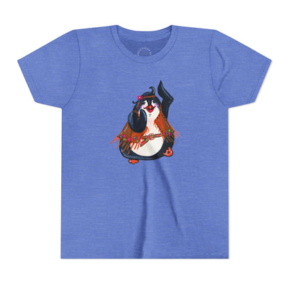 Kids Dancing Penguin Tee — Cute 60s Retro Penguin Graphic Youth T‑Shirt