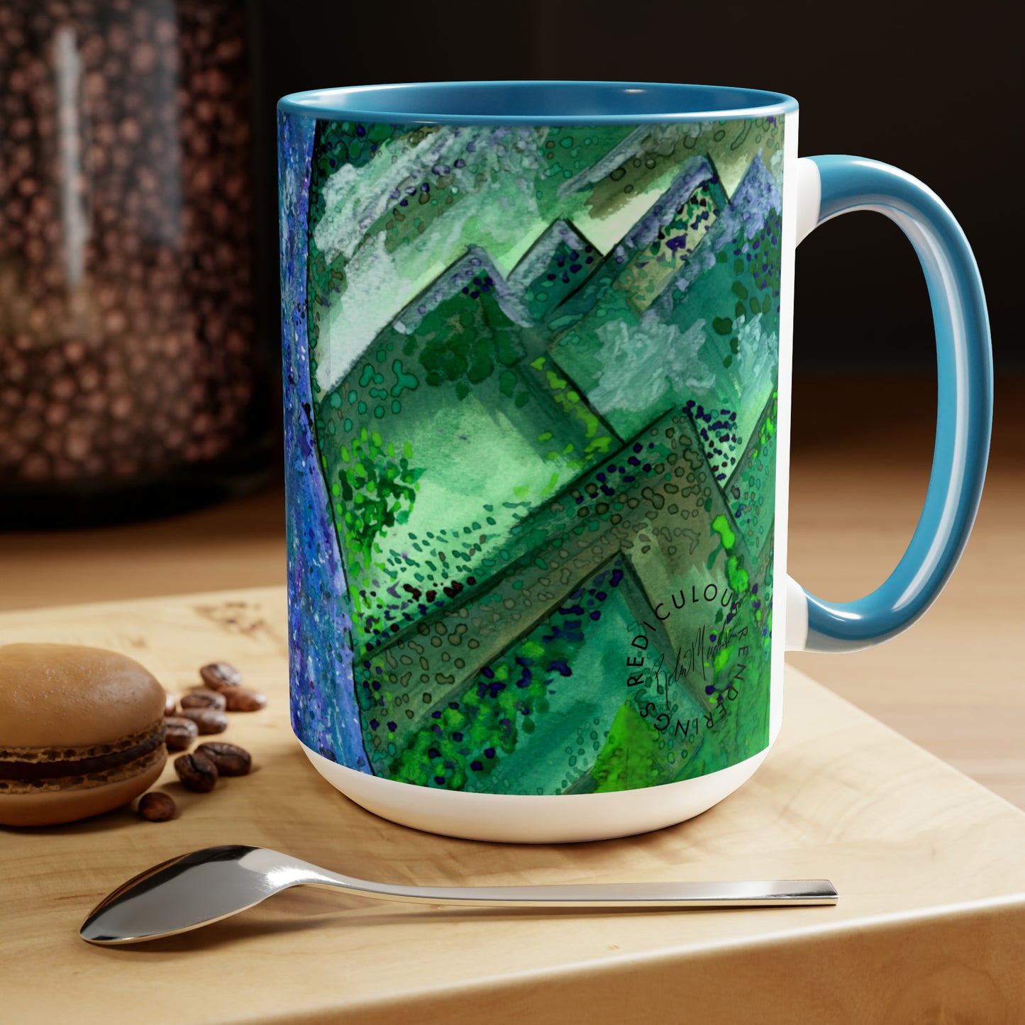 Mountains Two-Tone Coffee Mugs, 15oz