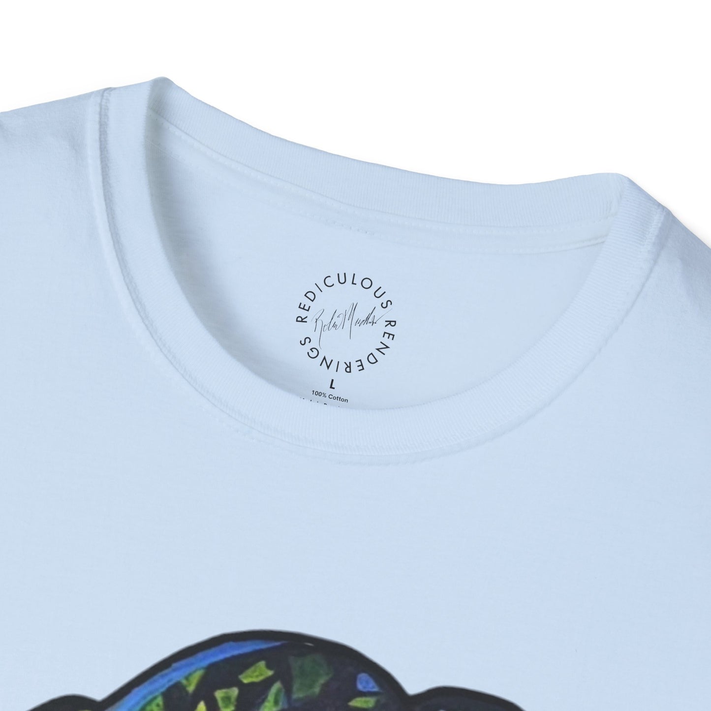 Green Geo octopus Unisex Softstyle Print T-Shirt